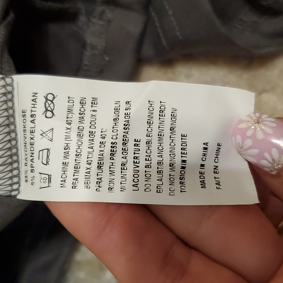 NWT women's pajama set two piece sleepwear PJs lace nightwear loungewear Grey M - Picture 5 of 5